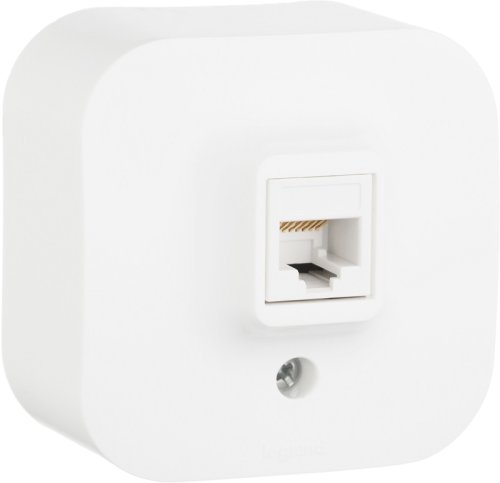 Розетка компьютерная накладная Legrand Quteo 1-м. RJ45 5e белый фото Розетка компьютерная накладная Legrand Quteo 1-м. RJ45 5e белый картинка